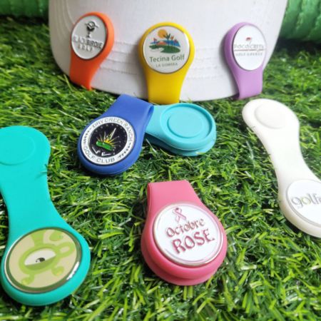 wholesale colorful eco-friendly silicone golf hat clips with ball marker