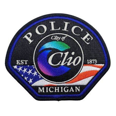Custom Police Gradient Patch - custom embroidery logo printed police badge