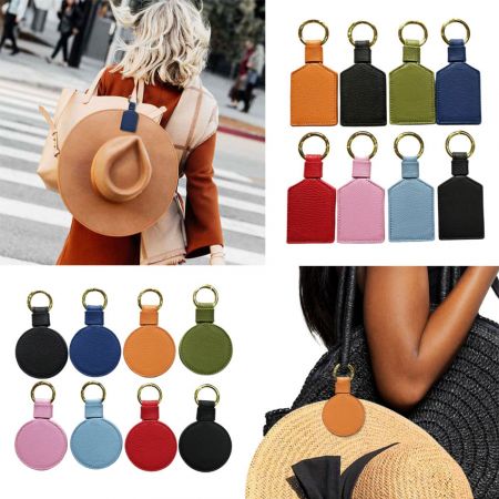 Leather Magnetic Hat Clips for Travel - Clip-On Leather Travel Hat Clip Holder for Sun and Wide Brim Hats