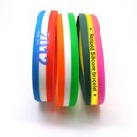 Striped Silicone Bracelets - Customized horizontal layered silicone wristband