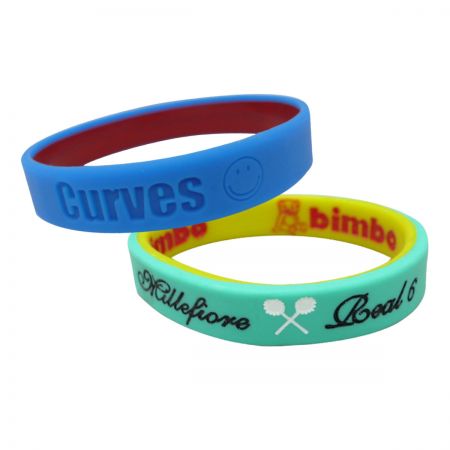 Two-Color Bracelets - double color silicone bracelets
