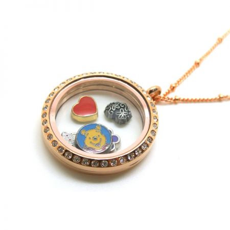 Floating Charms - Wearing floating charm locket necklace to celebrate each precious day.