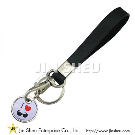 Silicone Key Ring with Trolley Coin - Silicone Key Ring with Trolley Coin