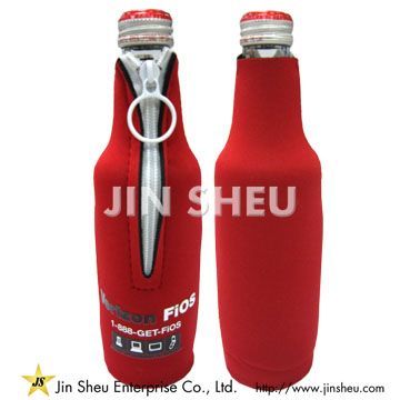 Neoprene Beer Bottle Cooler Sleeve with Zipper