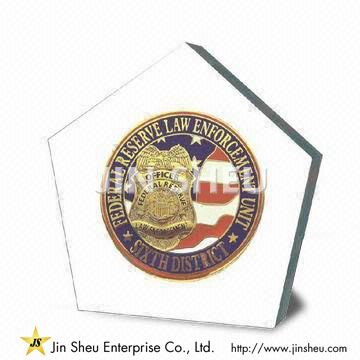 Pentagon Lucite Paperweight - Pentagon Lucite Paperweight