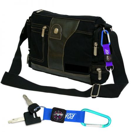 outdoor compass carabiner lanyard with water bottle holder