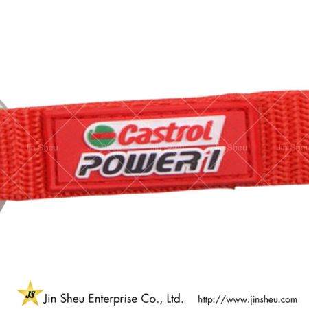 pvc rubber logo short carabiner lanyard