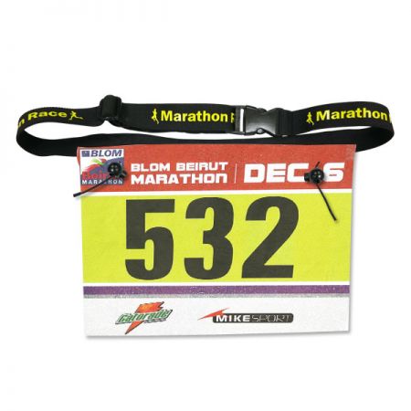 custom marathon bib numbers with belt