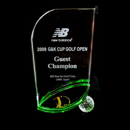 Custom Crystal Glass Sports Trophy - Custom Crystal Glass Sports Trophy