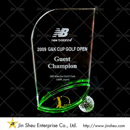Custom Crystal Glass Sports Trophy - Custom Crystal Glass Sports Trophy