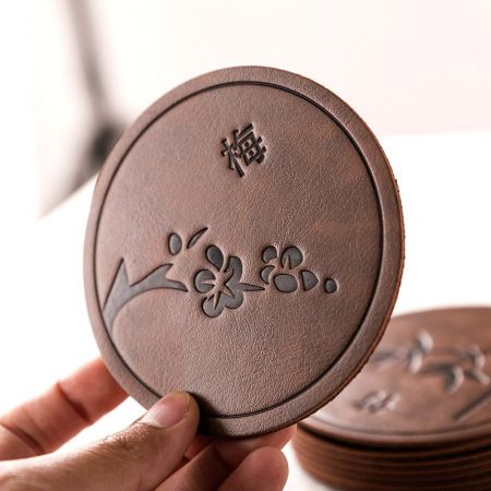 Chinese Style Leather Cup Mat