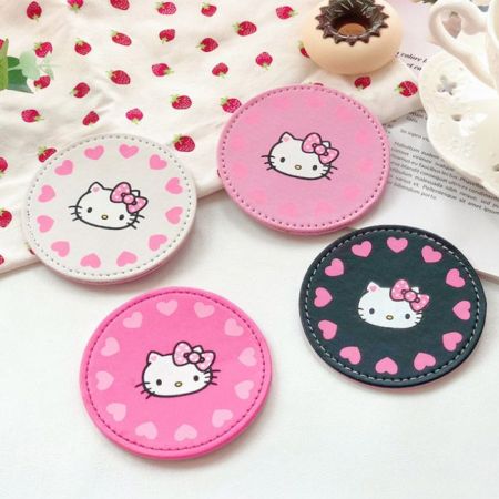 cute leather beverage coasters