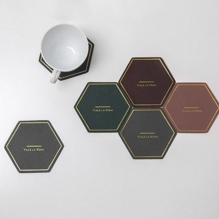 hive style leather coaster