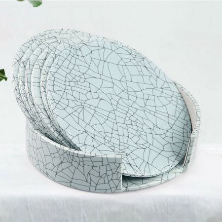 green texture leather coaster