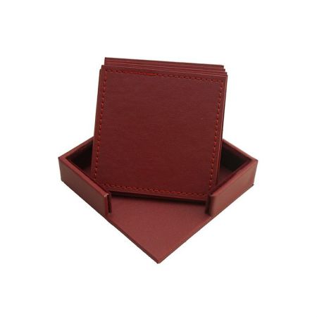 square leather cup placemat set