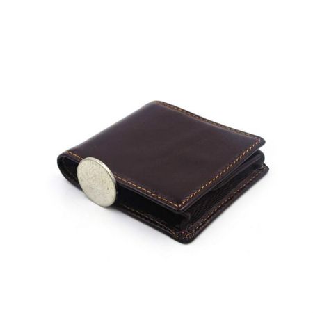 square folding leather coin wallet