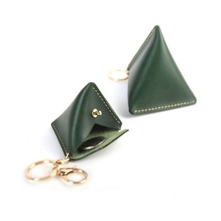 mini triangle coin bag with keyring