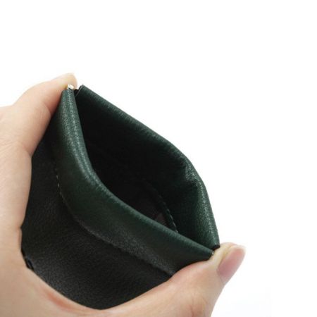 leather squeeze coin wallet