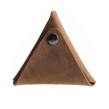 leather triangle coin purse