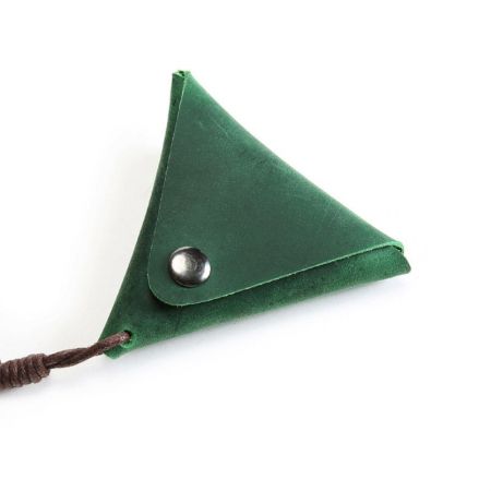 leather flat triangle coin purse