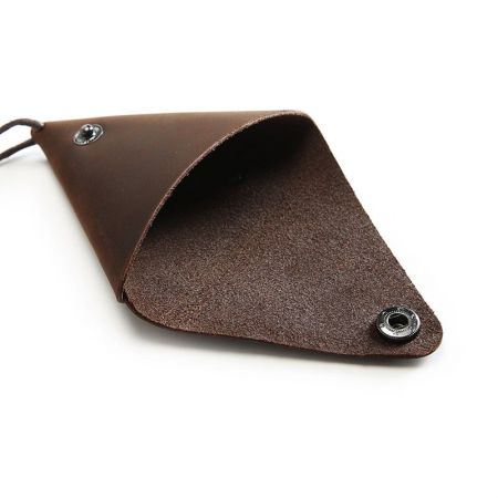 leather mini triangle coin purse