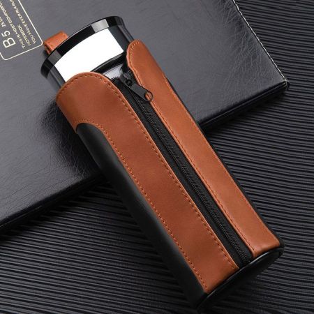 two-color leather thermos bottle cover holder