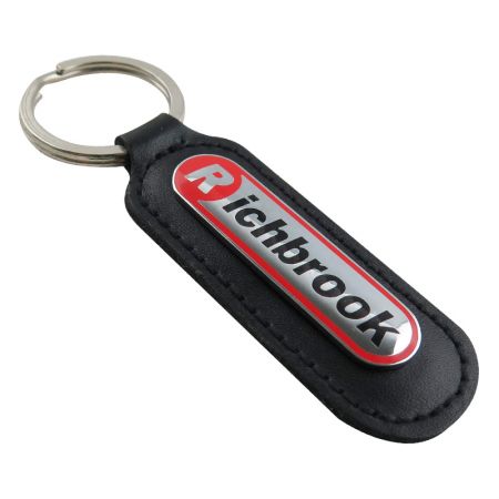 Mini Badge Leather Keychains - PU leather keyrings