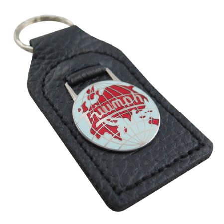 Leather Key Fobs with Emblems - Metal Badges Leather Key Fobs