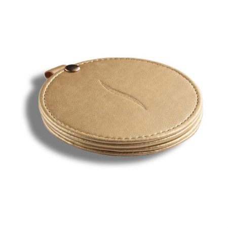 Round Slide-open Leather Gift Mirror