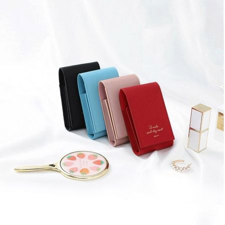 Rectangle Leather Compact Mirror