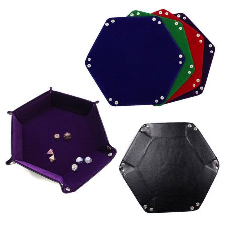 Hexagon leather dice tray