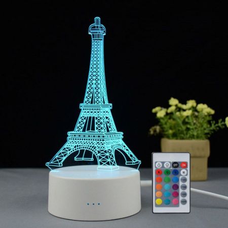 Paris Souvenir Eiffel Tower 3D creative visualization night light
