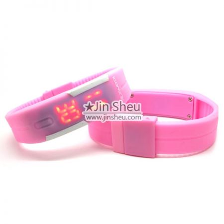 Pink Silicone LED Sport Wrist Watch - Pink Silicone LED Sport Wrist Watch