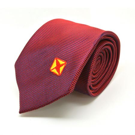 Embroidered Logo Men Necktie - Embroidered Logo Men Necktie