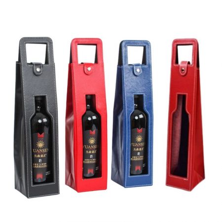 luxury leather wine carrier