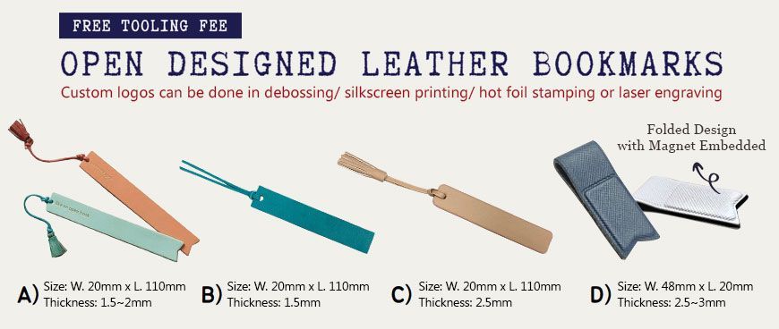wholesale leather bookmarks with custom logo