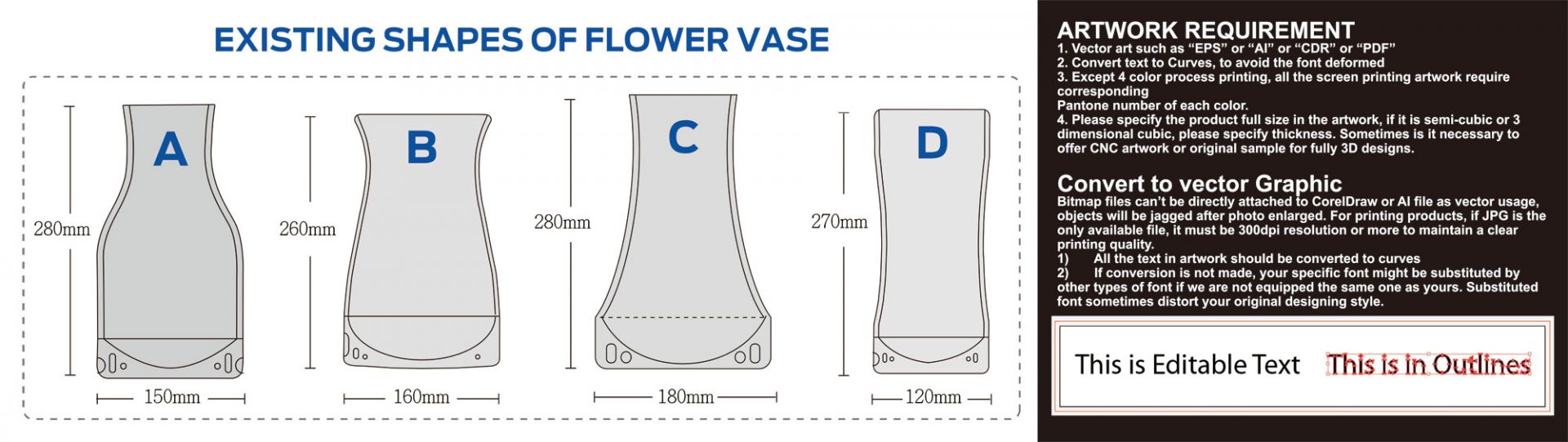 existing shapes of plastic flower vase