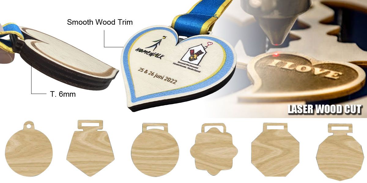 Изготовленная на заказ деревянная медаль с лазерной резкой