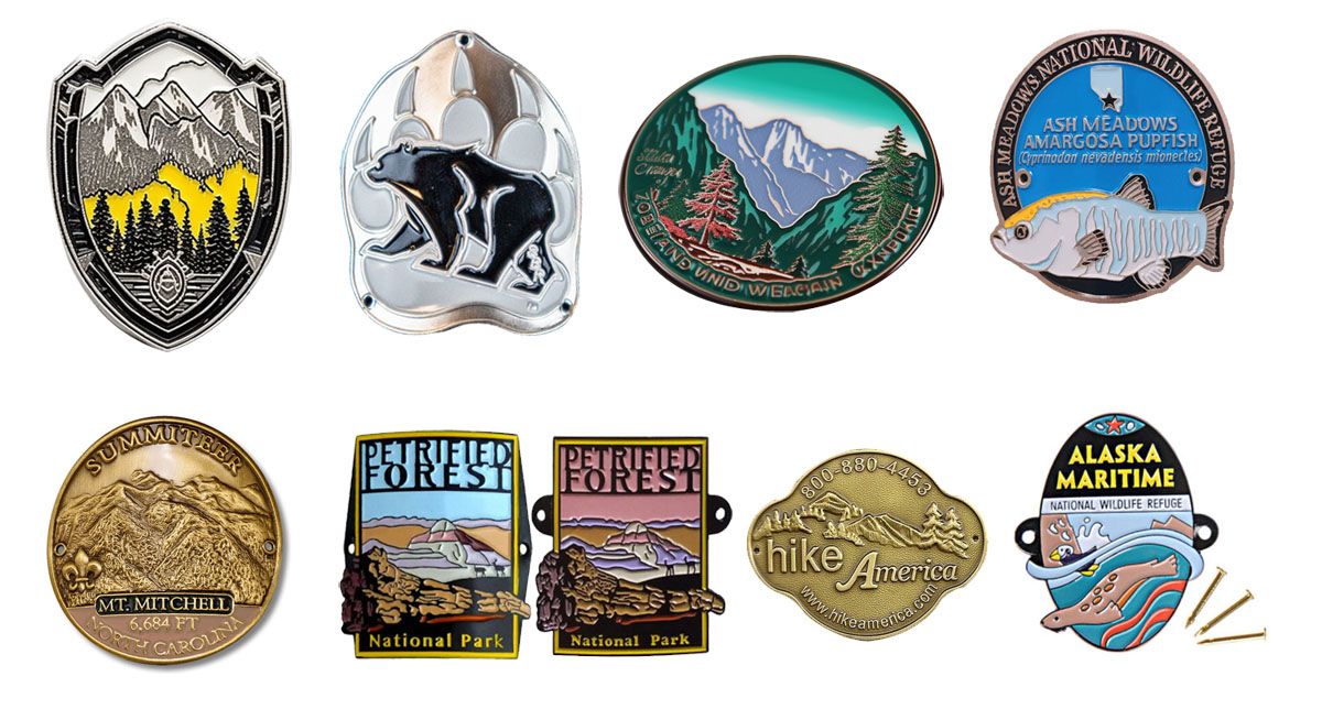 Walking Stick Medallions Hiking Stick Medallions Woven & Embroidered Patches Manufacturer