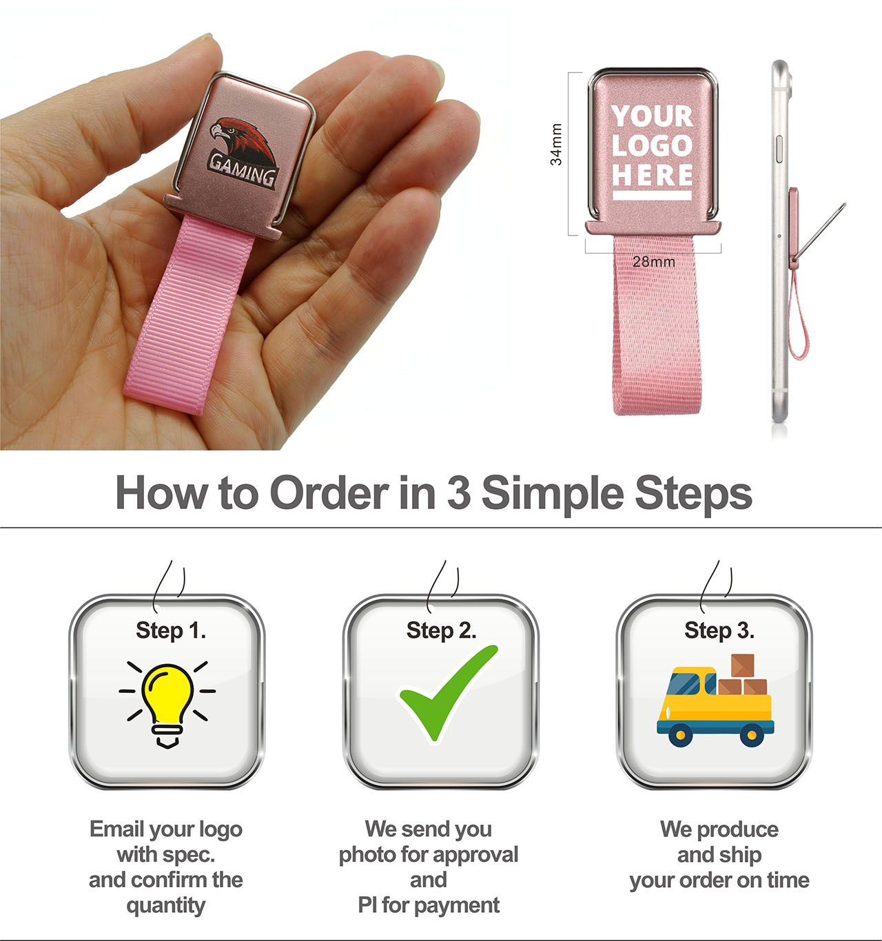 Custom Phone function grip and stand Woven & Embroidered Patches Manufacturer