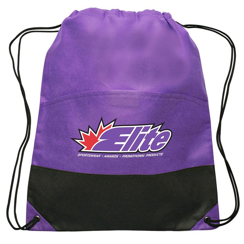 drawstring backpack with logo