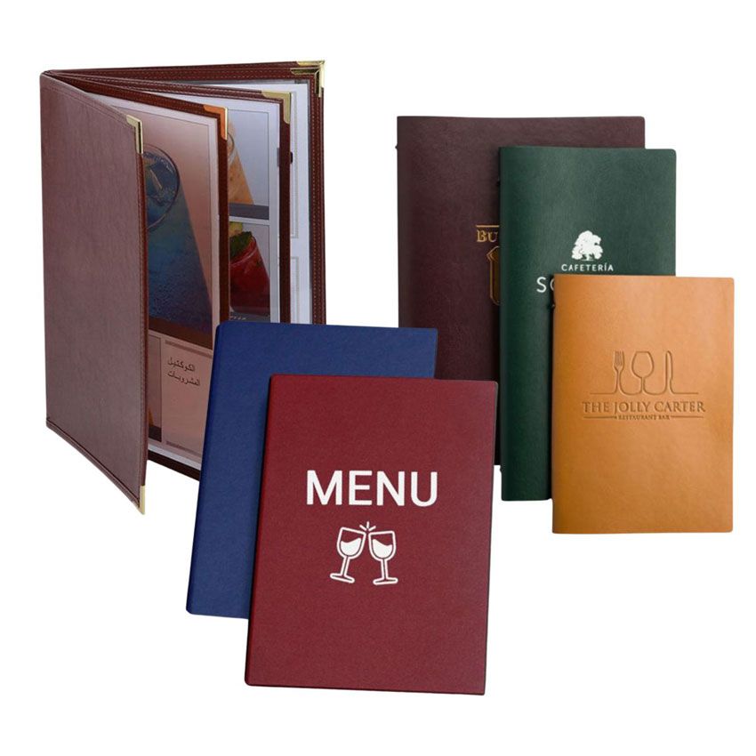 Leather Menu Cover Luxury Menu Holders for Drink Menu, Wine List