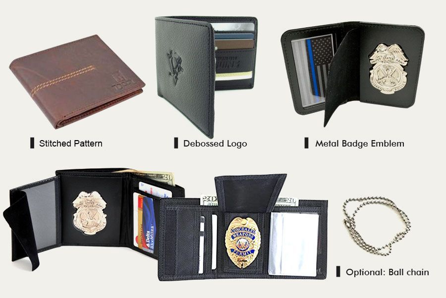 Leather Police Badge Wallets Promotional Products Supplier Jin Sheu
