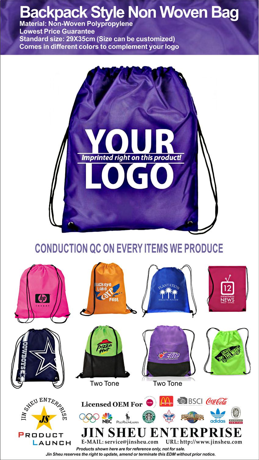 custom logo drawstring backpack custom drawstring backpack Taiwan