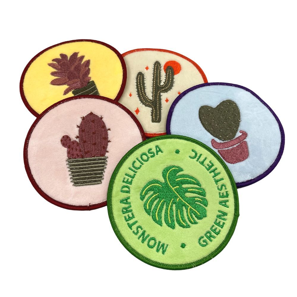 Custom Embroidery Patch on Minky FabricIron on Embroidery Plant