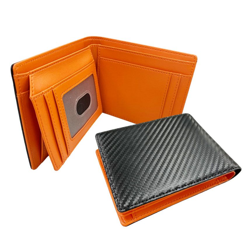 Custom Logo Carbon Fiber Wallet Carbon Fiber Bifold Wallet Keychain