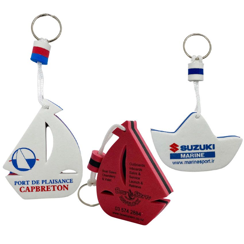 Custom Logo Imprinted EVA Keychains EVA Floating Boat Keychains