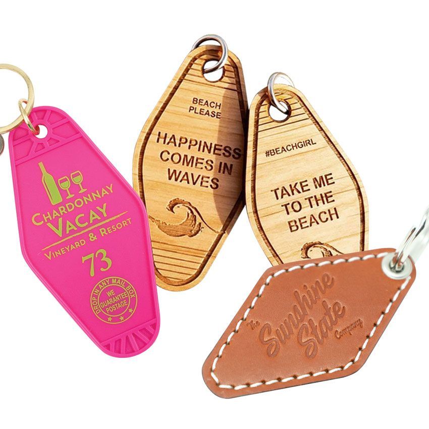 Promotional Hotel Key Tags & Motel KeychainsHotel Keychains that customized with room numbers
