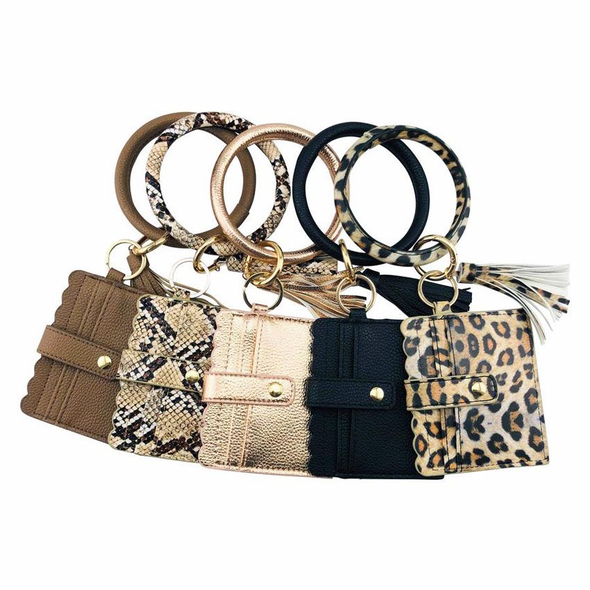 Leather Wristlet Keychain Bracelet Wallet wholeale fashionable