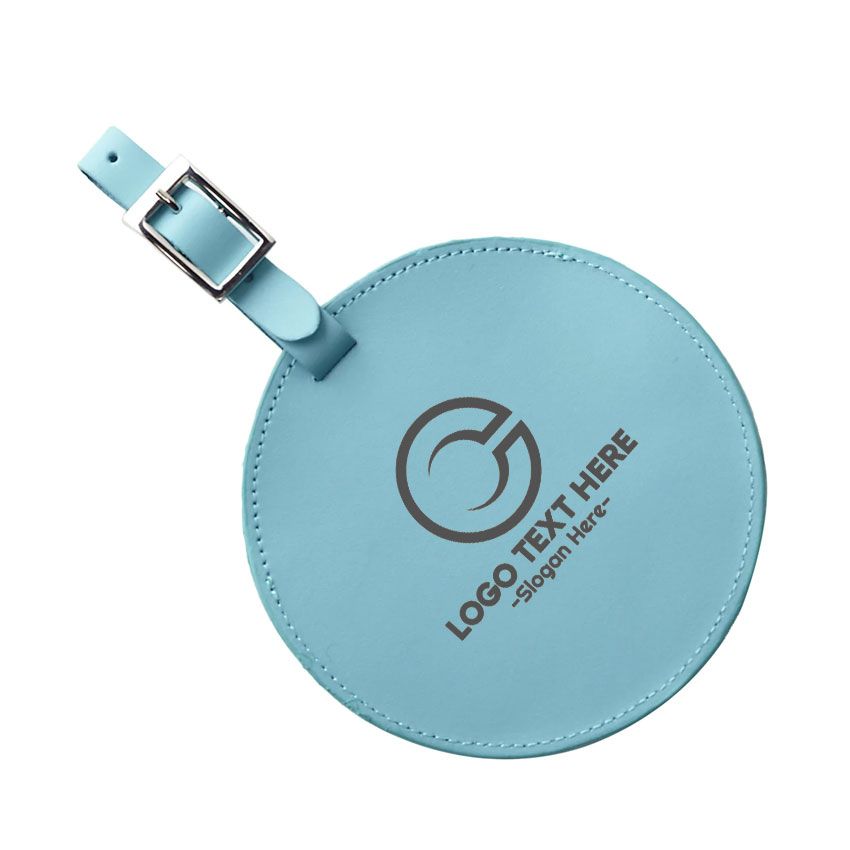 Custom Logo Printed Round Leather Luggage Tag - bulk circle leather ...